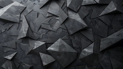 Abstract 3D rendering of a dark geometric surface with beveled edges.