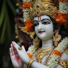 The Ultimate Lord Krishna Statue - Divine Goddess Lord Krishna. Fictional Character Created By Generated By Generated AI.