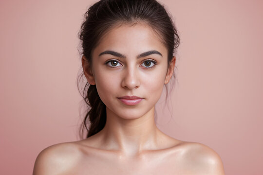 portrait of latin woman with smooth skin, skin care concept