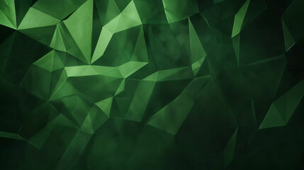 Dark green polygonal illustration which consist  - obrazy, fototapety, plakaty