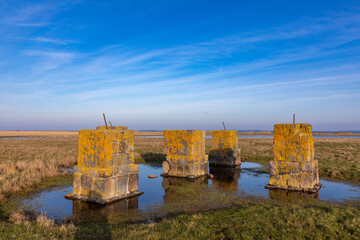 Ruine, Fundament der Oberbake Gellen auf der Insel Hiddensee.