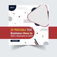 profitable tech business ideas digital marketing agency banner post design template suitable for social media startup business banner