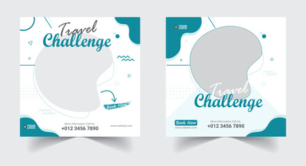 Vector illustration for travel banner template discount abstract editable creative media vacation banner design suitable for social media post