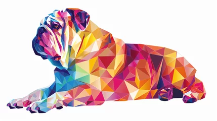 Foto op Plexiglas English Bulldog polygonal lines illustration. Abstract © levit