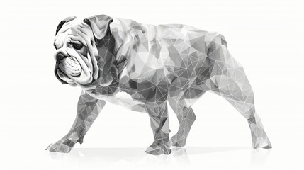 English Bulldog polygonal lines illustration. Abstract