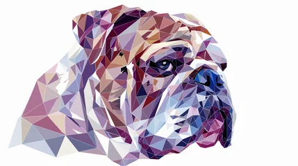 Fotobehang English Bulldog polygonal lines illustration. Abstract © levit