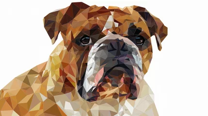 Zelfklevend Fotobehang Franse bulldog English Bulldog polygonal lines illustration. Abstract