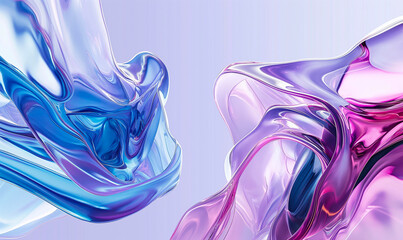 Elegant Fluid Shapes in Lavender and Blue Hues Abstract Background