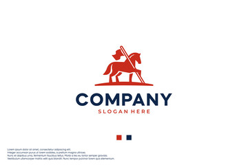 horse flag ,elegant , logo design vector.
