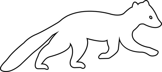 Marten silhouettes. marten from animals element wildlife outline vector isolated on transparent background line black icon marten sign, symbol for web and mobile