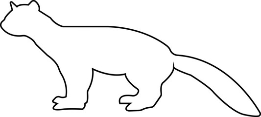 Marten silhouettes. marten from animals element wildlife outline vector isolated on transparent background line black icon marten sign, symbol for web and mobile