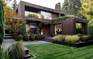 Obraz premium Beautiful house with an exclusive, modern and luxurious design