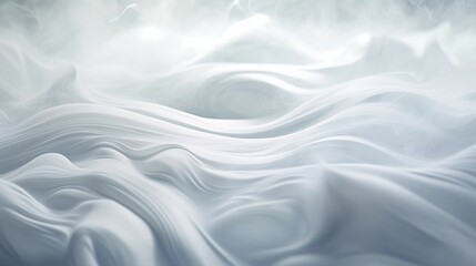 Delicate tendrils of mist intertwining in an infinite dance against a backdrop of seamless white