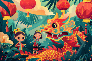 Adults and children celebrated in festivals.