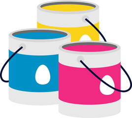 colorful cans of paint illustrtration