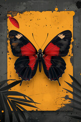 Event Flyer: Bright and Colourful Abstract Butterfly in Minimalist Vector Design