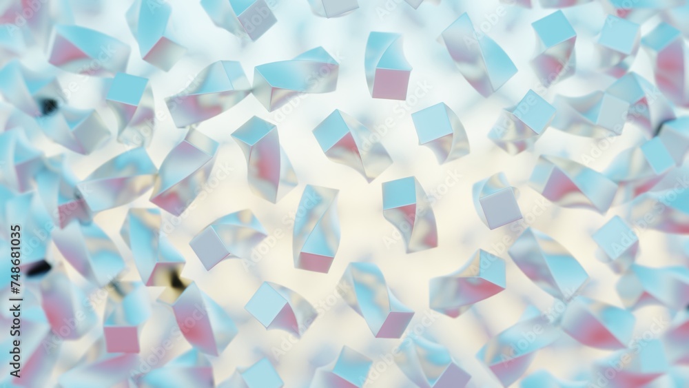 Poster minimalist interpretation of interconnected blocks symbolizing blockchain...