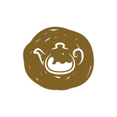 Teapot green tea leaf logo icon design template flat vector. Vector Tea logo isolated on a white background