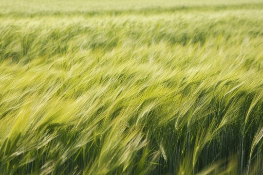 Barley's lush expanse creates a captivating texture in the vast and serene field.