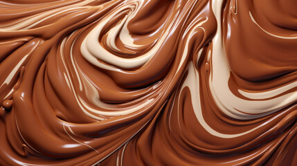 Naklejka premium Texture of chocolate mixed with white cream. Elegant sweet background. Generative AI