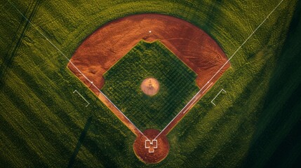 field texture representing a baseball diamond - obrazy, fototapety, plakaty