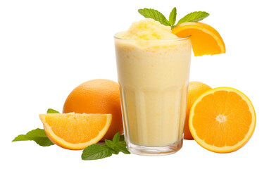Orange Creamsicle Smoothie Delight on white background