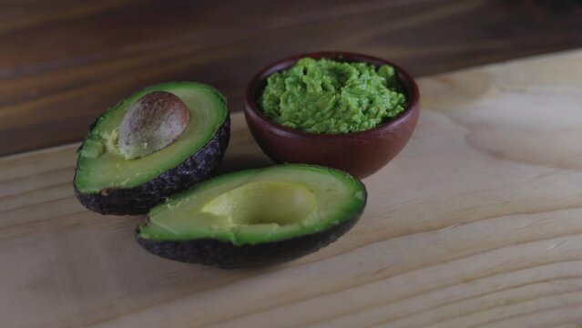 Chilean Typical Avocado Food palta Chile wooden background Selective Focus.