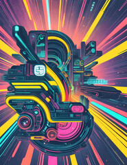 Neon Nostalgia: Featuring Vibrant Neon Hues Reminiscent Of The Retro Era