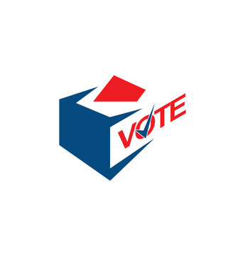 Voting concept in flat style  poll hand putting paper in the ballot box Election Vote  Simple line design  template Elections icons Symbols vector 