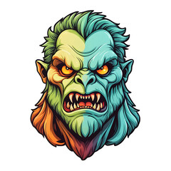 demon beast cartoon vector illustration. colorful concept