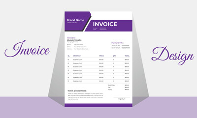 Invoice minimal design template Minimal Corporate Business Invoice design template vector illustration bill form price invoice Creative invoice template vector. business stationery design payment 
pro