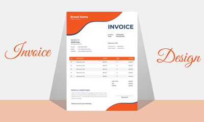 Invoice minimal design template Minimal Corporate Business Invoice design template vector illustration bill form price invoice Creative invoice template vector. business stationery design payment 
pro