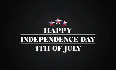 Happy Independence Day 4Th Of July Day Text With Usa Flag Design