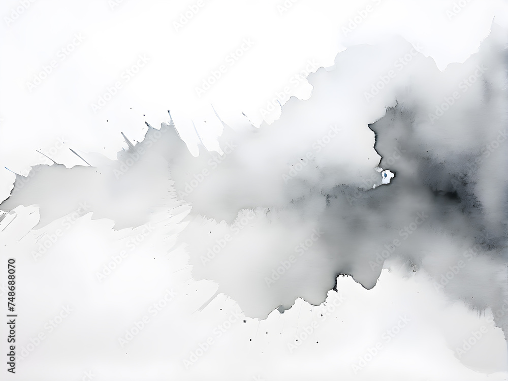 Poster watercolor-stain-resembling-a-soft-cloud-diffuse-edges-merging-with-the-pristine-white-background