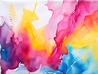 watercolor-stain-vibrant-hues-bleeding-into-fabric-paper-nestled-in-the-pure-white-expanse-of