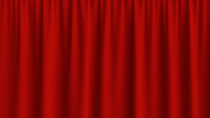 Red closed curtain. Red stage curtain in a theater. Theater stage with red velvet curtains. 3d illustration