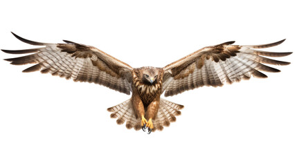 Majestic Hawk Soaring on white background