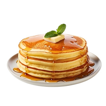 recommend clip art: Stack of pancakes with maple syrup on transparent background