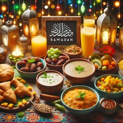 RAMADAN iftar on table