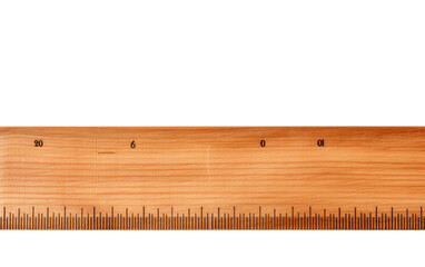Classic Precision Wooden Ruler on white background
