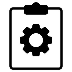Technical check list. Clipboard add gear icon