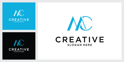 Fototapeta premium MC or CM initial letter logo design vector