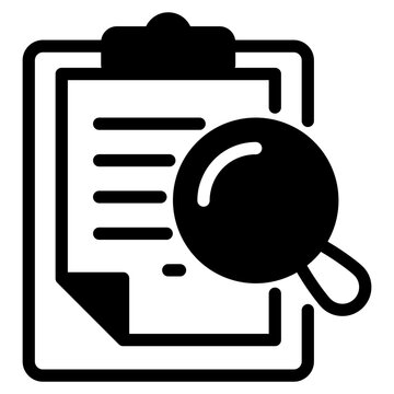 recommend clip art: Inspection, clipboard task with magnifiying glass icon