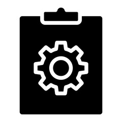 Technical check list. Clipboard add gear icon