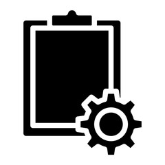 Technical check list. Clipboard add gear icon