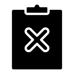 Fototapeta premium Cancel clipboard and delete task list line icon. Cancellation and rejection survey