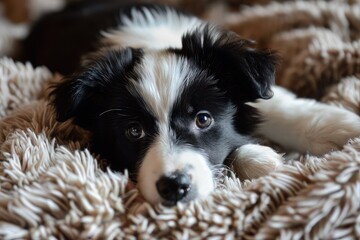 Puppy Gaze: The Innocent Charm of a Border Collie Generative AI