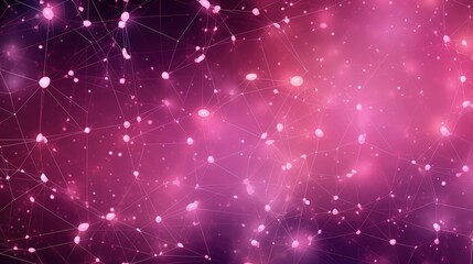 Obraz premium Pink abstract background with network connection lines.
