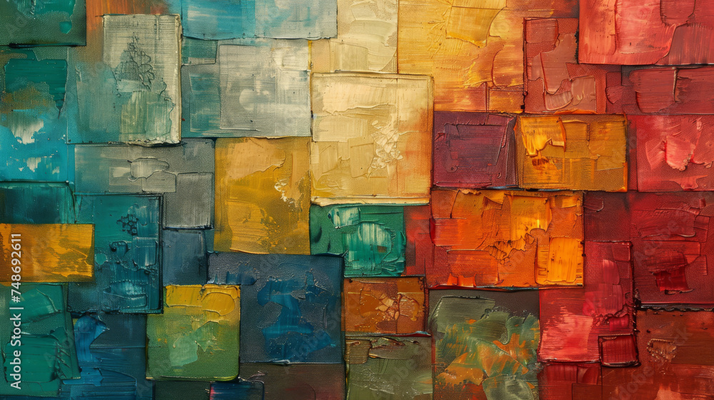 Poster oil paint textures in a minimalist abstraction, modern patterns that speak to simplicity and sophist