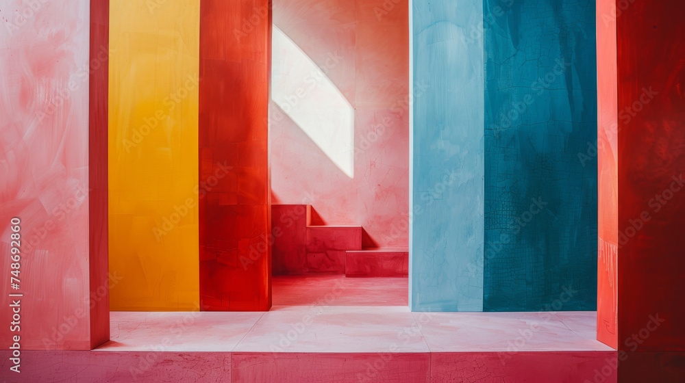Poster oil paint textures in a minimalist abstraction, modern patterns that speak to simplicity and sophist